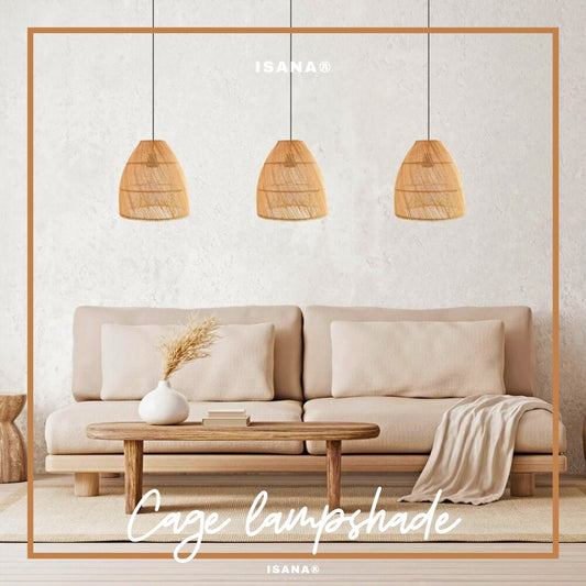 Cane Hanging Lampshade with Iron Frame