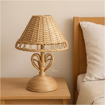Cane Table Lamp with Holder and wire
