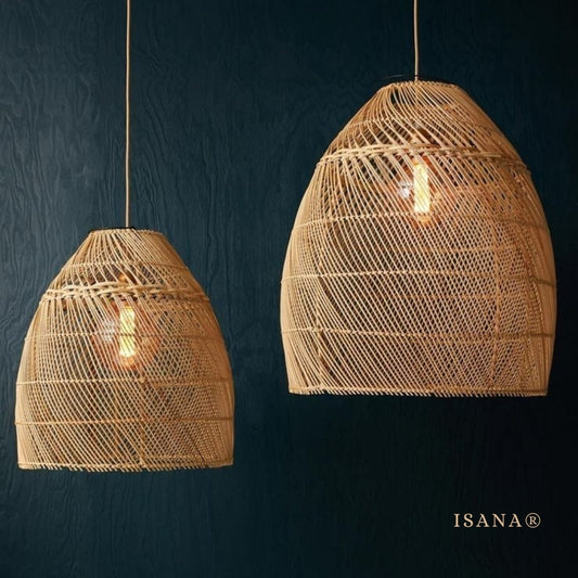 Cane Hanging Lampshade with Iron Frame