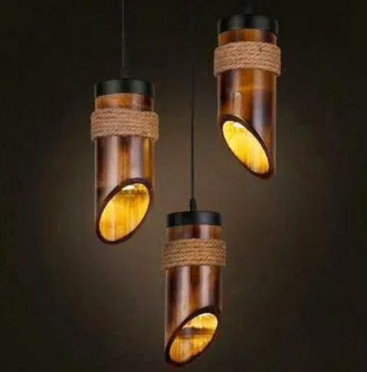 Bamboo Hanging Vertical Lampshade (With Electrical Accessories)