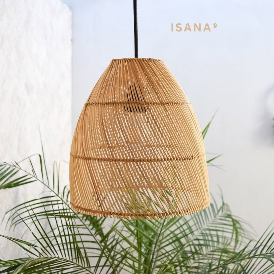 Cane Hanging Lampshade with Iron Frame