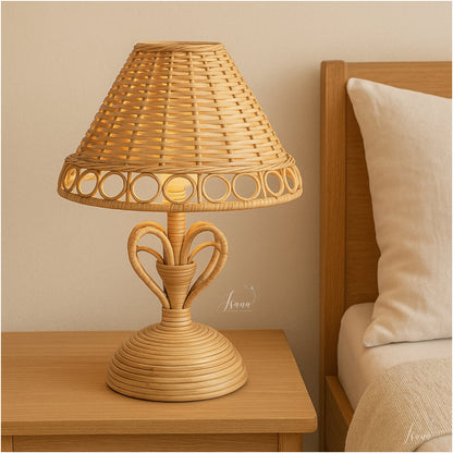 Cane Table Lamp with Holder and wire