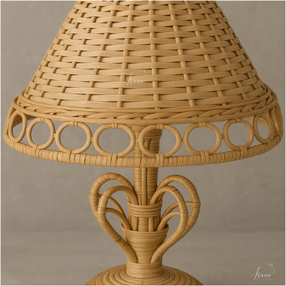 Cane Table Lamp with Holder and wire