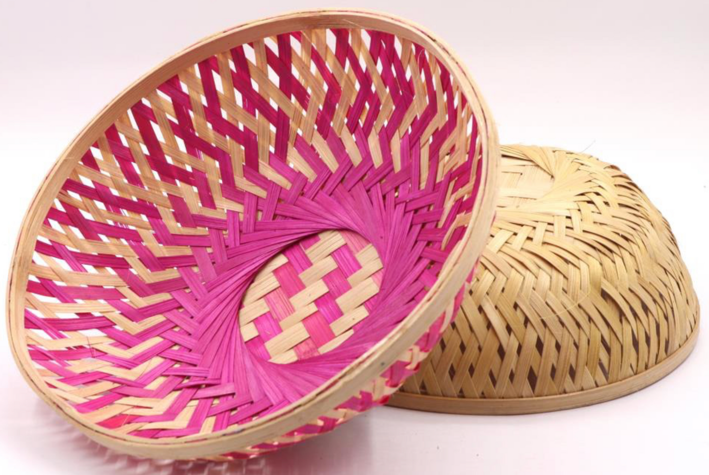 Vanya Round Bamboo Basket – Natural Finish