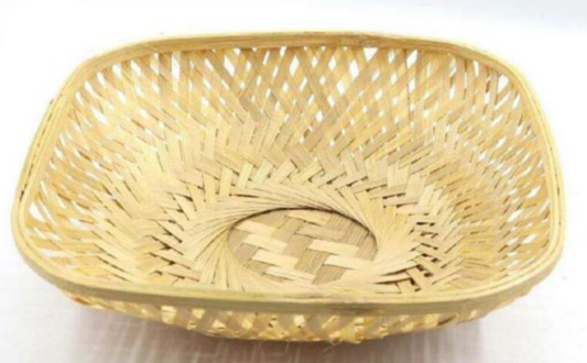 Chitra Square Bamboo Basket – Natural Finish