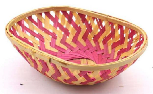 Rangya Oval Bamboo Basket – Handwoven Color Edition