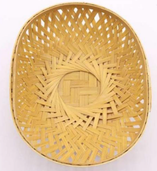 Vanya Oval Bamboo Basket – Natural Finish