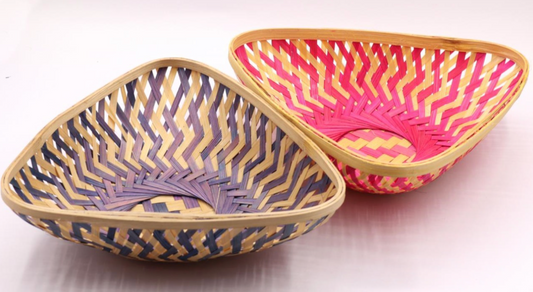Trika Bamboo Basket – Triangular Color Series