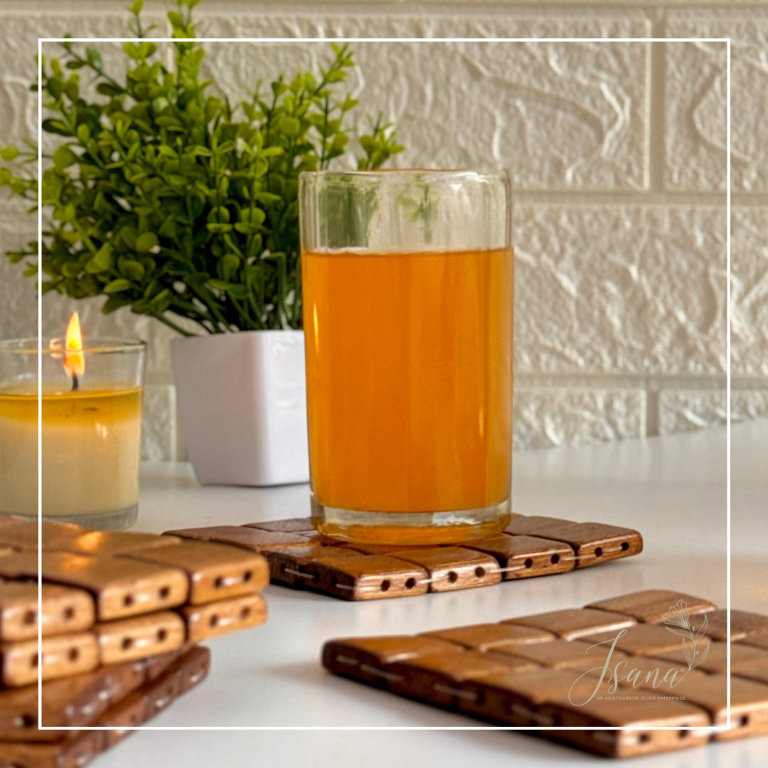 Isana® Bamboo Coaster Set – 6 pcs