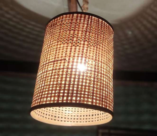 Hanging Natural Cylindrical Lampshade (Without Electrical Accessories)