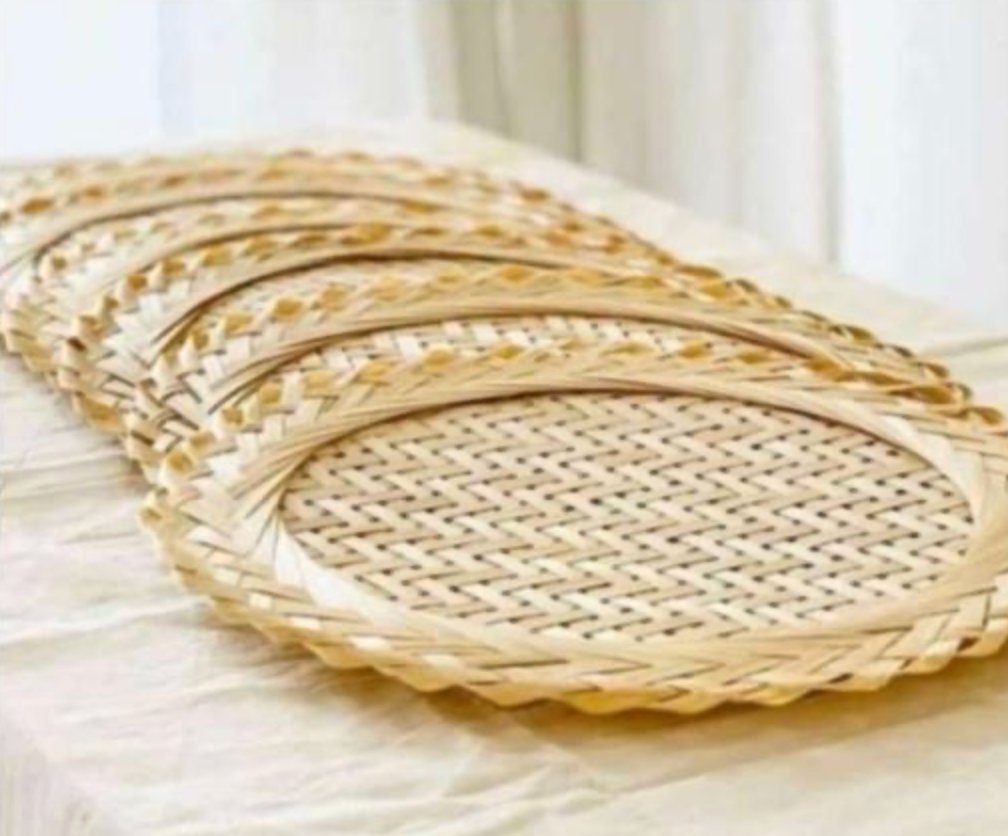 Bamboo Harmony Ring Mat – 10″ Handcrafted Eco-Friendly Accent Piece