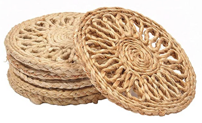NatureWeave Coaster – 4″ Handcrafted Natural Elegance