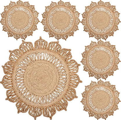 NatureWeave Coaster – 4″ Handcrafted Natural Elegance