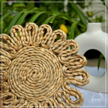 EarthTone Jute Coasters – 6" Handwoven Natural Beauty