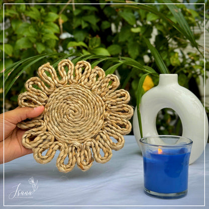 EarthTone Jute Coasters – 6" Handwoven Natural Beauty