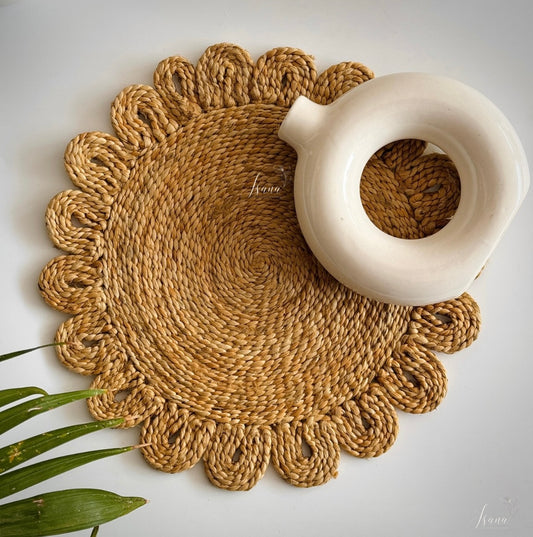 SunPetal Jute Coaster – 6" Handwoven Rustic Elegance