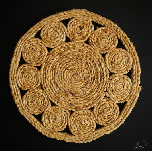 SunSpiral Jute Coaster – 6" Handwoven Boho Elegance