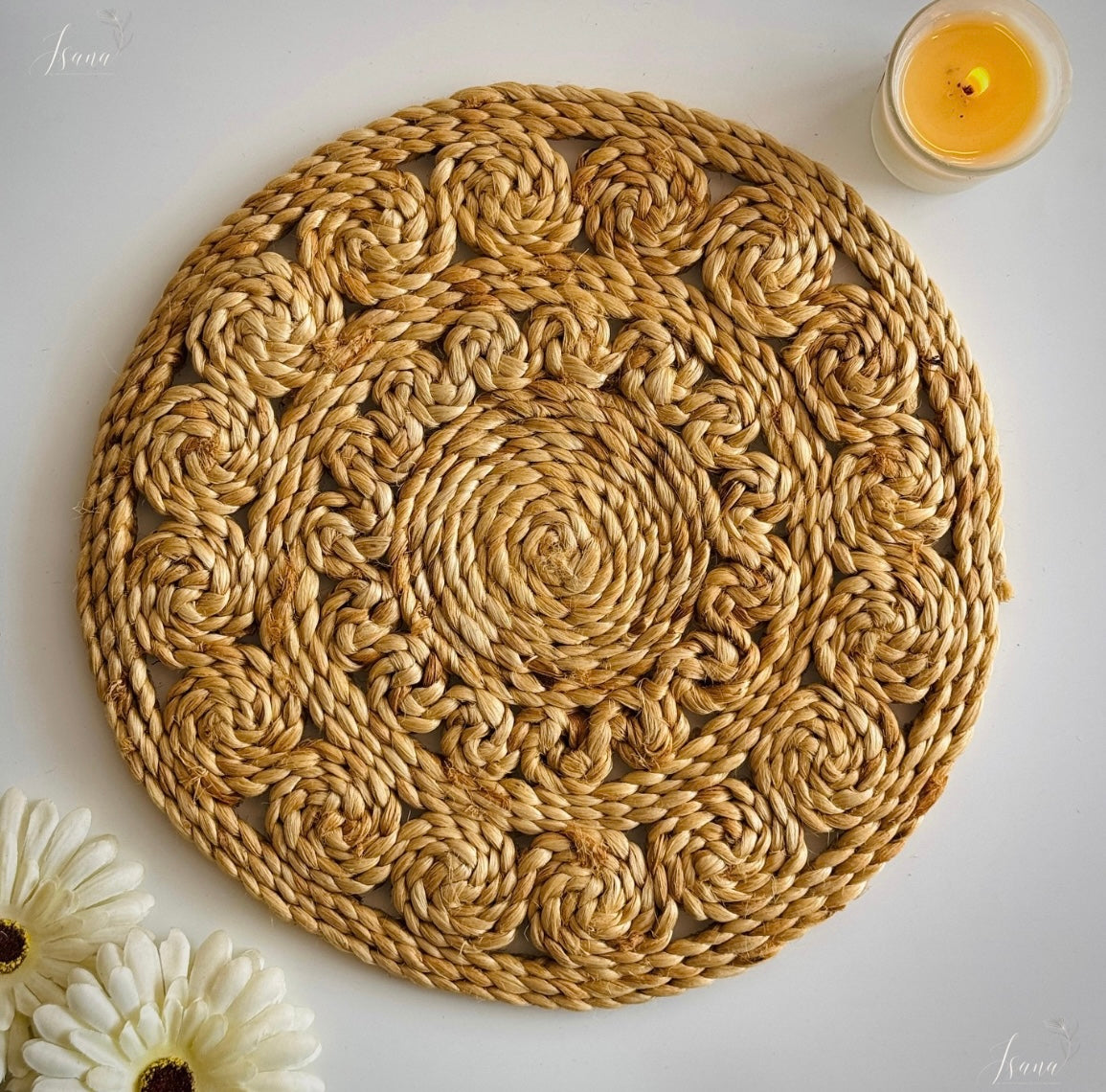 EcoCharm Jute Coaster – 6" Handwoven Rustic Beauty