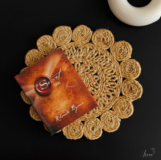 Rosette Bloom Jute Coaster – 6" Handwoven Floral Elegance