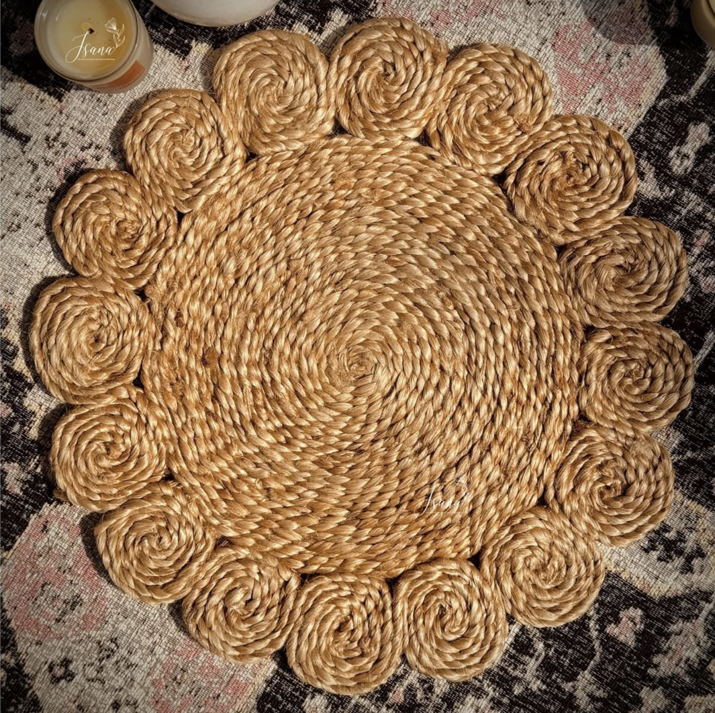 TerraWeave™ Round Jute Placemat Handwoven by Indian Artisans