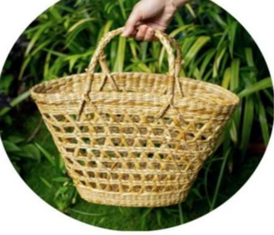 Kauna Bloom Handwoven Grass Bag/Basket – Sustainable Utility Elegance