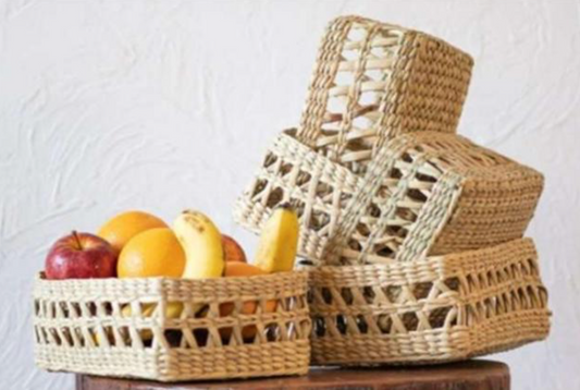 Kauna Grass Designer Tray – Handwoven Multipurpose Eco Tray