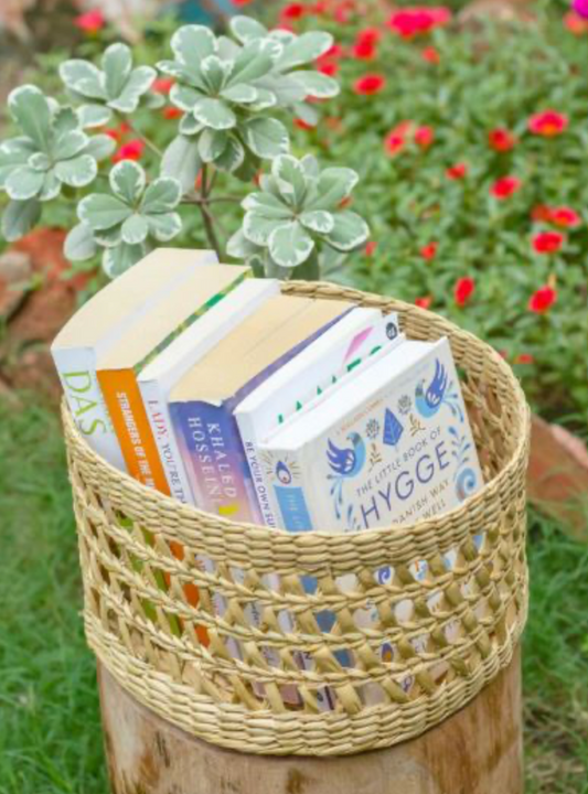 Tanu Round Kauna Basket – Handwoven Elegance