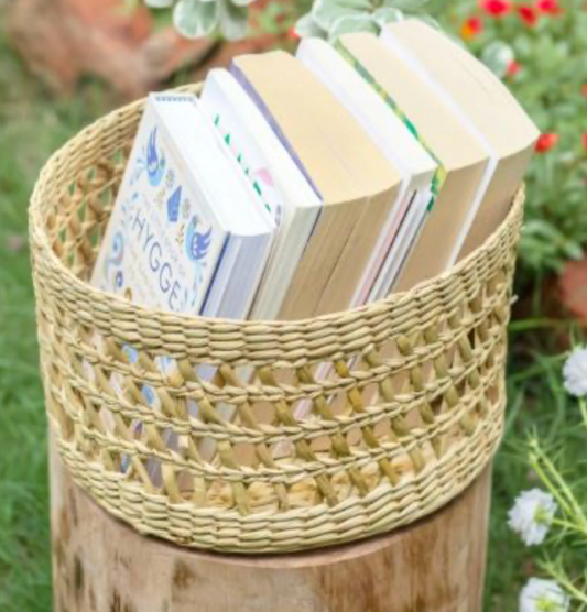 Tanu Round Kauna Basket – Handwoven Elegance