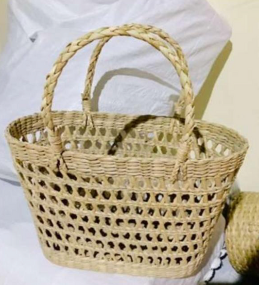 Kauna Harmony Tote – Handwoven Grass Bag/Basket