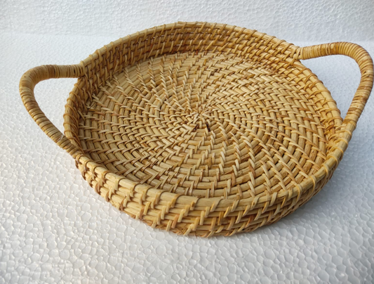 Cane Tray with Designer Handle – Handwoven Elegance