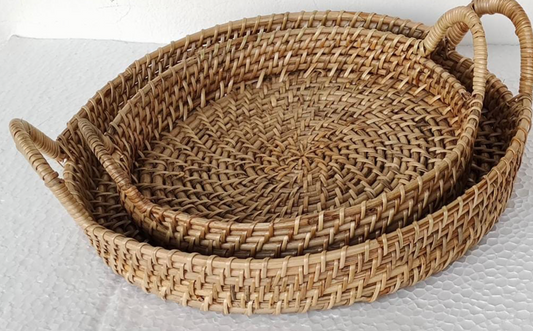Cane Tray with Designer Handle – Handwoven Elegance