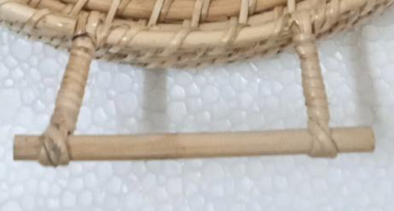 Cane Round Serving Tray with Handle