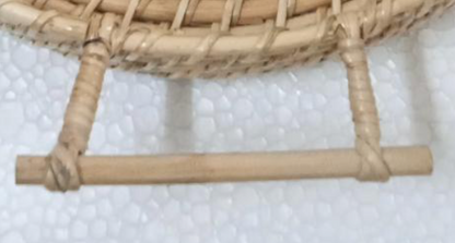 Cane Round Serving Tray with Handle