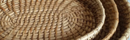 Oval Cane Tray – Set of 3
