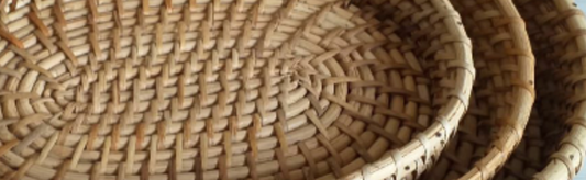Oval Cane Tray – Set of 3