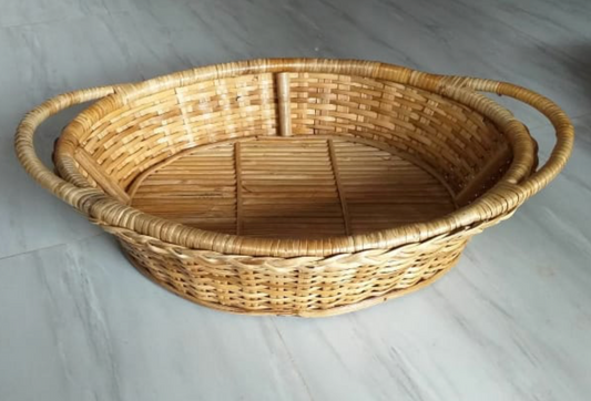 Oval Cane Tray Cum Basket