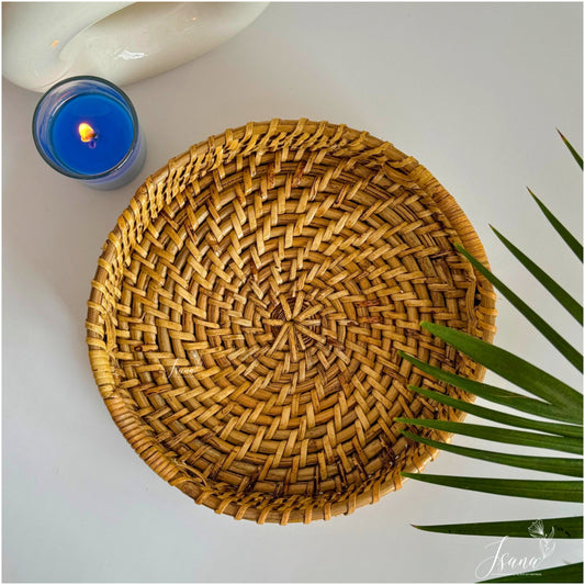 Cane Round Tray – Handwoven Elegance