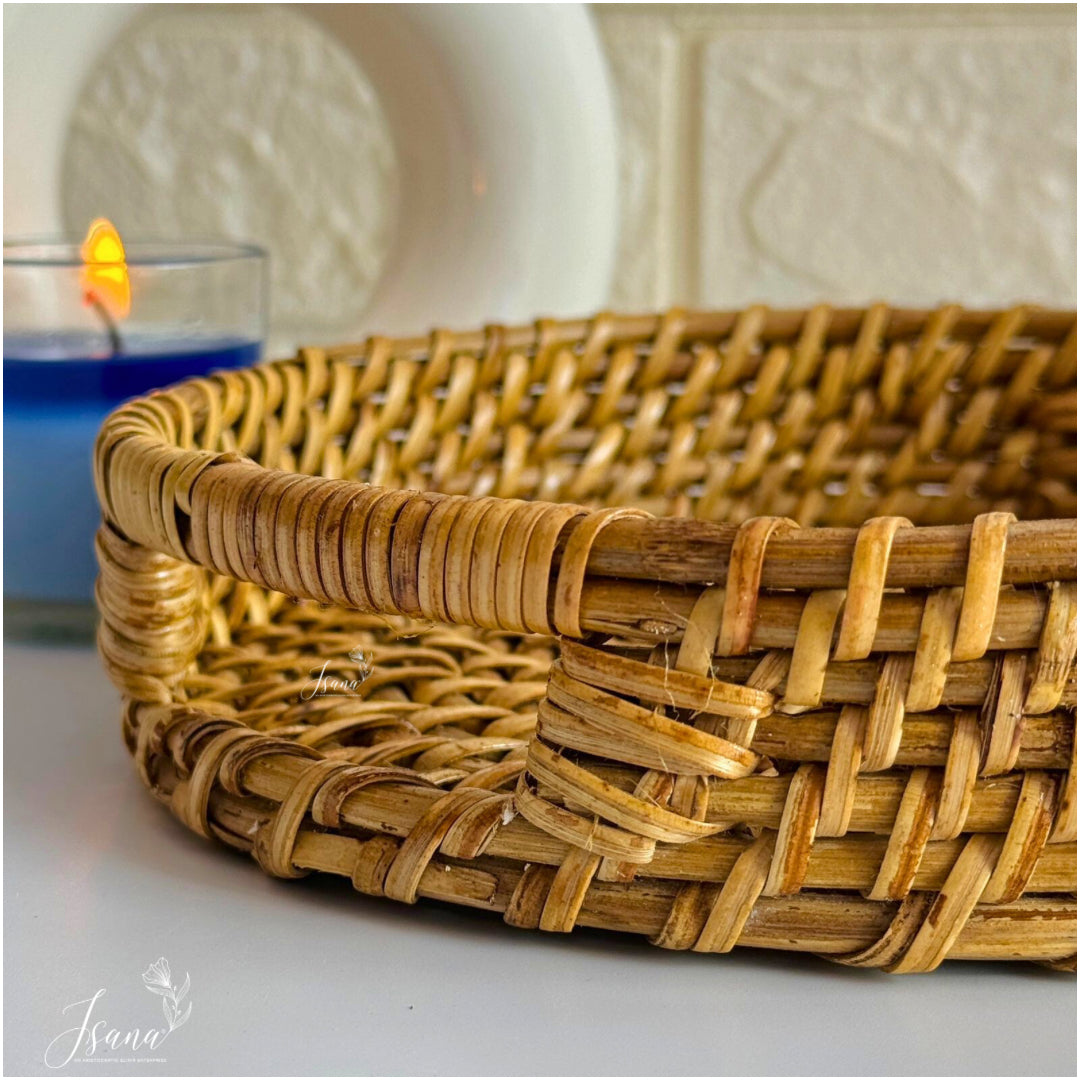 Cane Round Tray – Handwoven Elegance