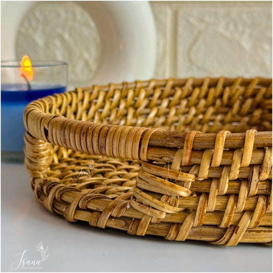 Cane Round Tray – Handwoven Elegance