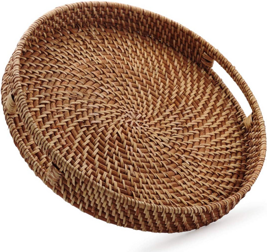 Cane Tray with Cut Handles – Rustic Elegance for Everyday Use