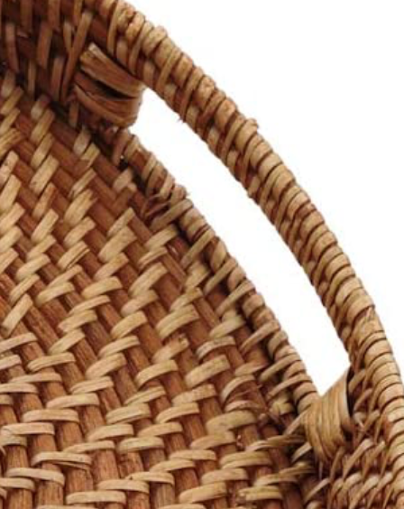 Cane Tray with Cut Handles – Rustic Elegance for Everyday Use