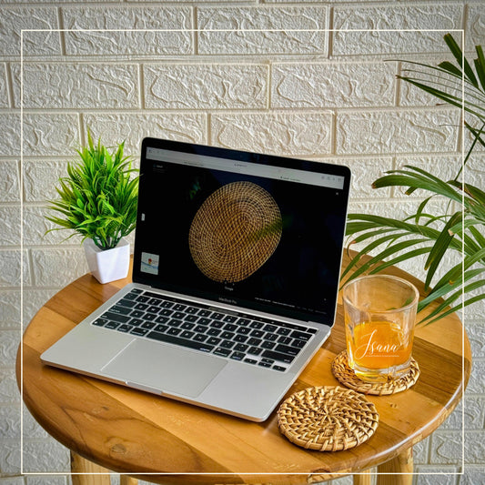 Aara Cane Coaster – Round Handwoven Design