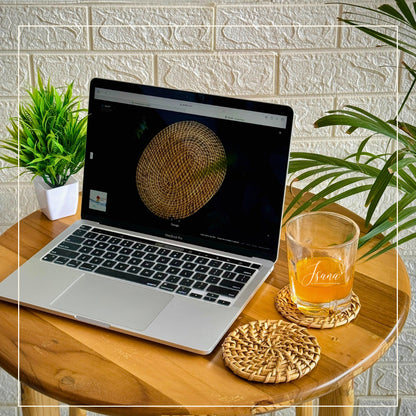 Aara Cane Coaster Set – Round (Set of 4)