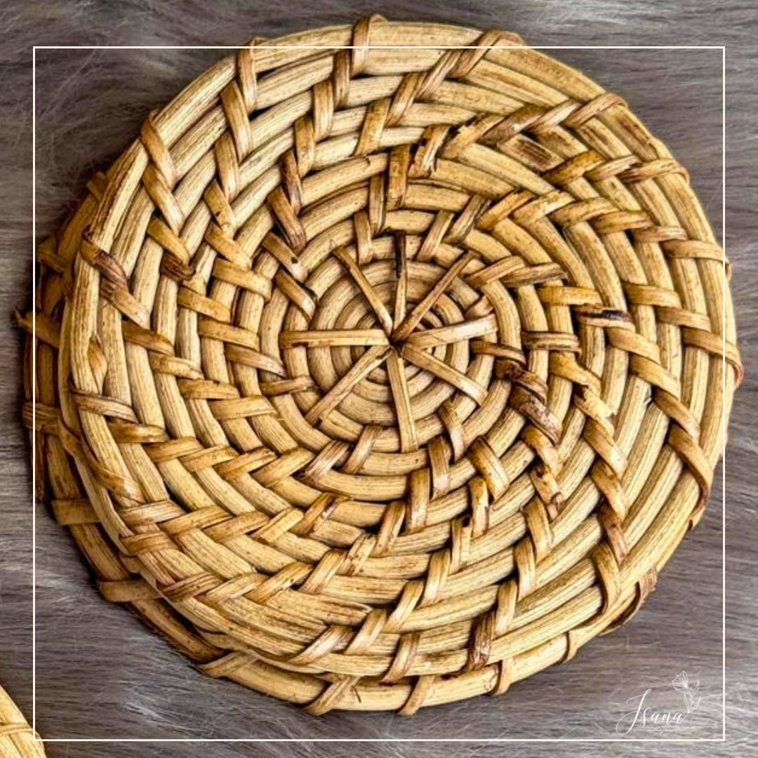 Aara Cane Coaster Set – Round (Set of 4)