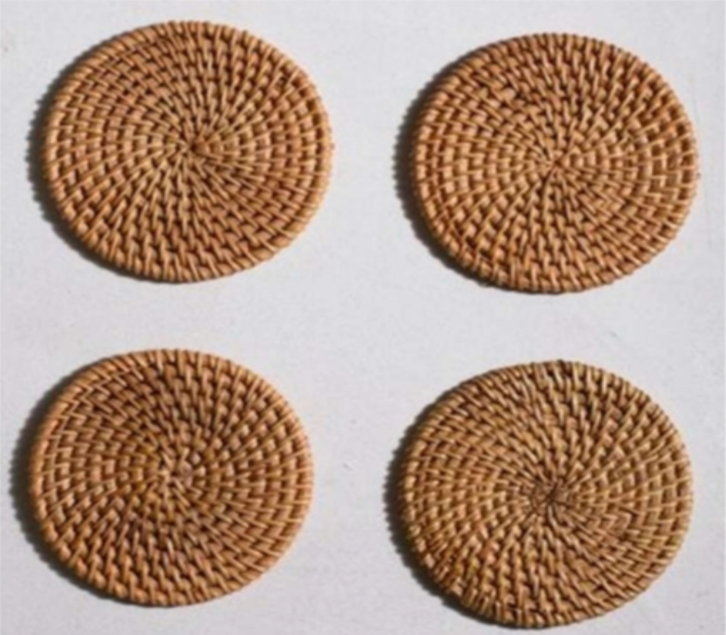 Aara Cane Coaster Set – Round (Set of 4)