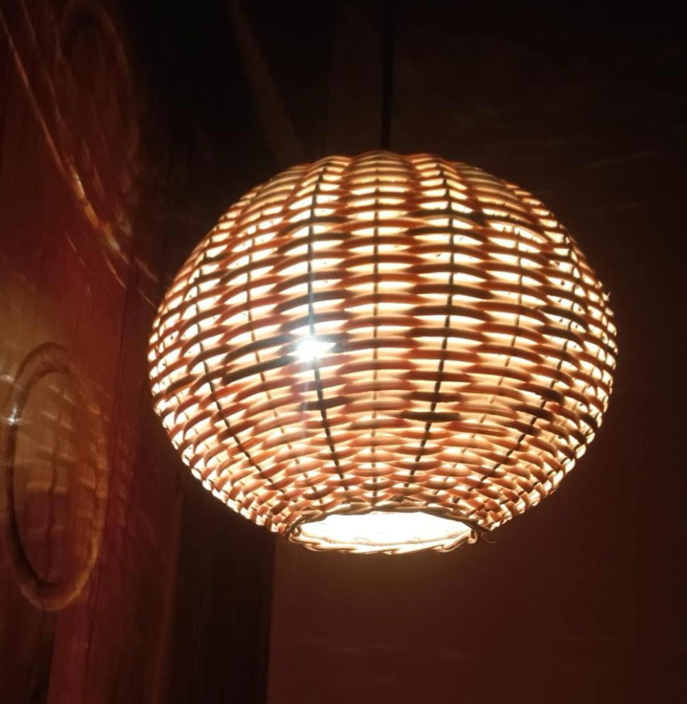Cane Globe Lampshade with Iron Frame