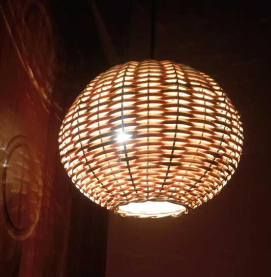 Cane Globe Lampshade with Iron Frame