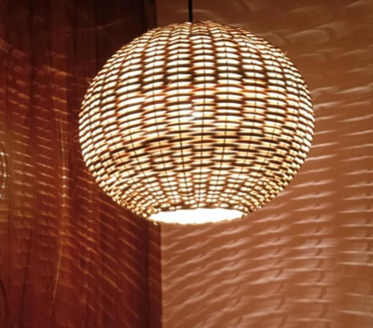 Cane Globe Lampshade with Iron Frame