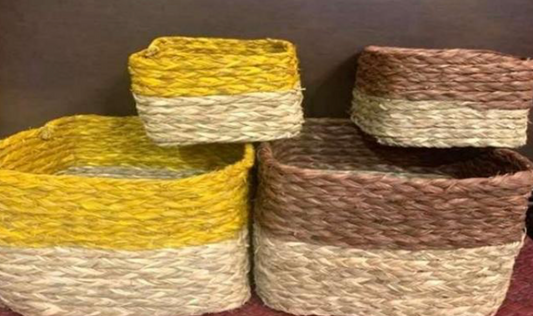 Zyra Sabai Grass Square Tray/Basket – Assorted Colors