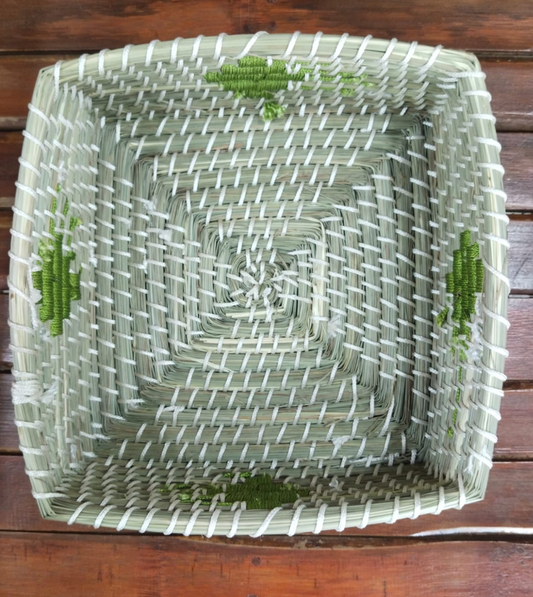 Zyra Sabai Grass Designer Tray – Square | Assorted Colors